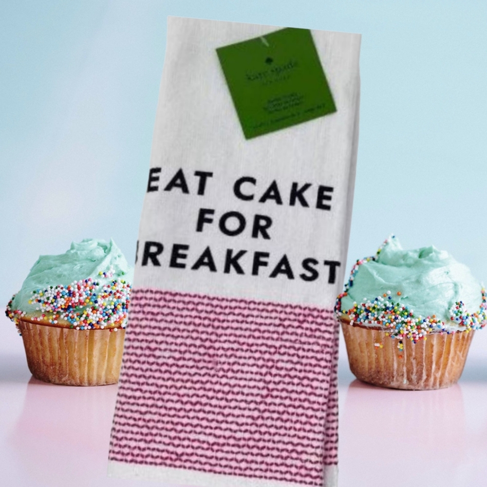 Kate Spade New York "Eat Cake for Breakfast" Kitchen Towel NWT